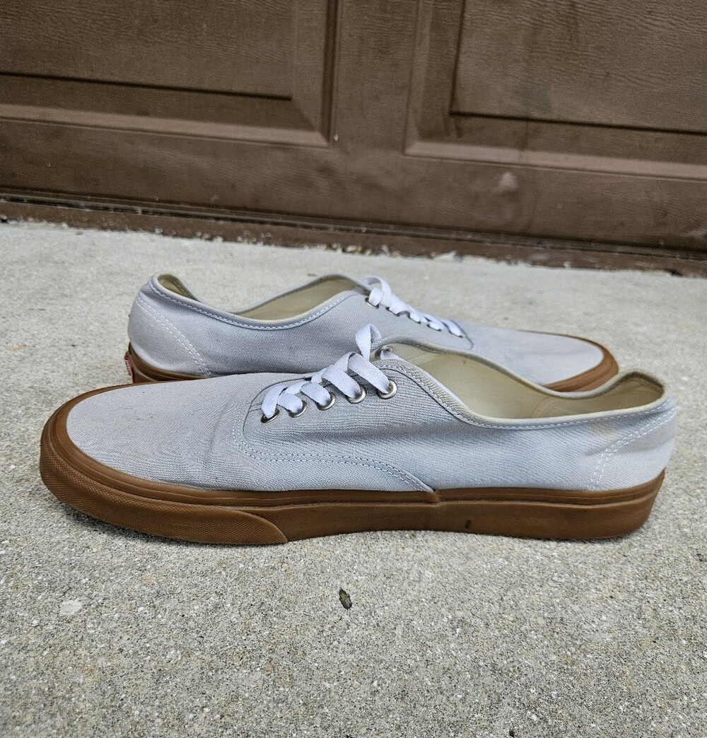 Vans Authentic Mens 13 Beige Athletic Skateboard Canvas 751505 Shoes Sneakers - Picture 2 of 6